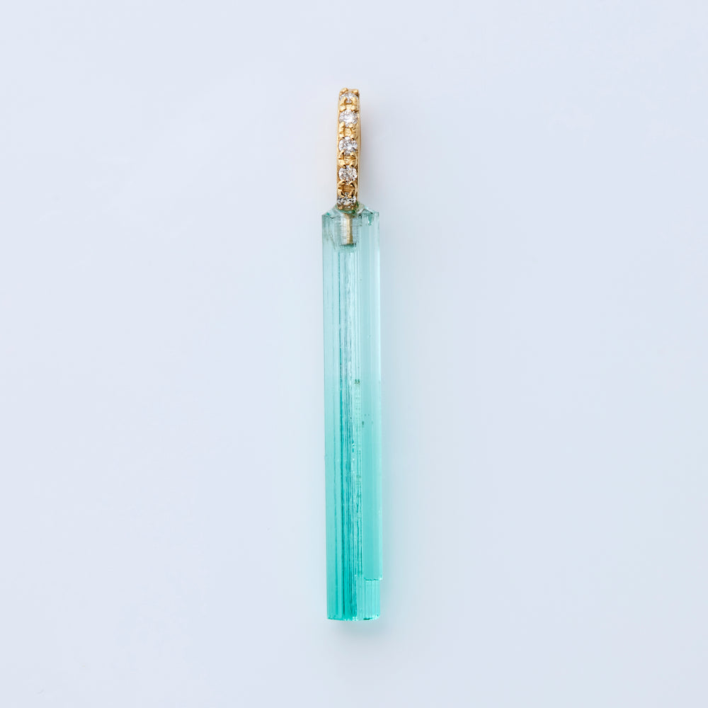 18K Yellow Gold Emerald Bar Isabelle Pendant Top