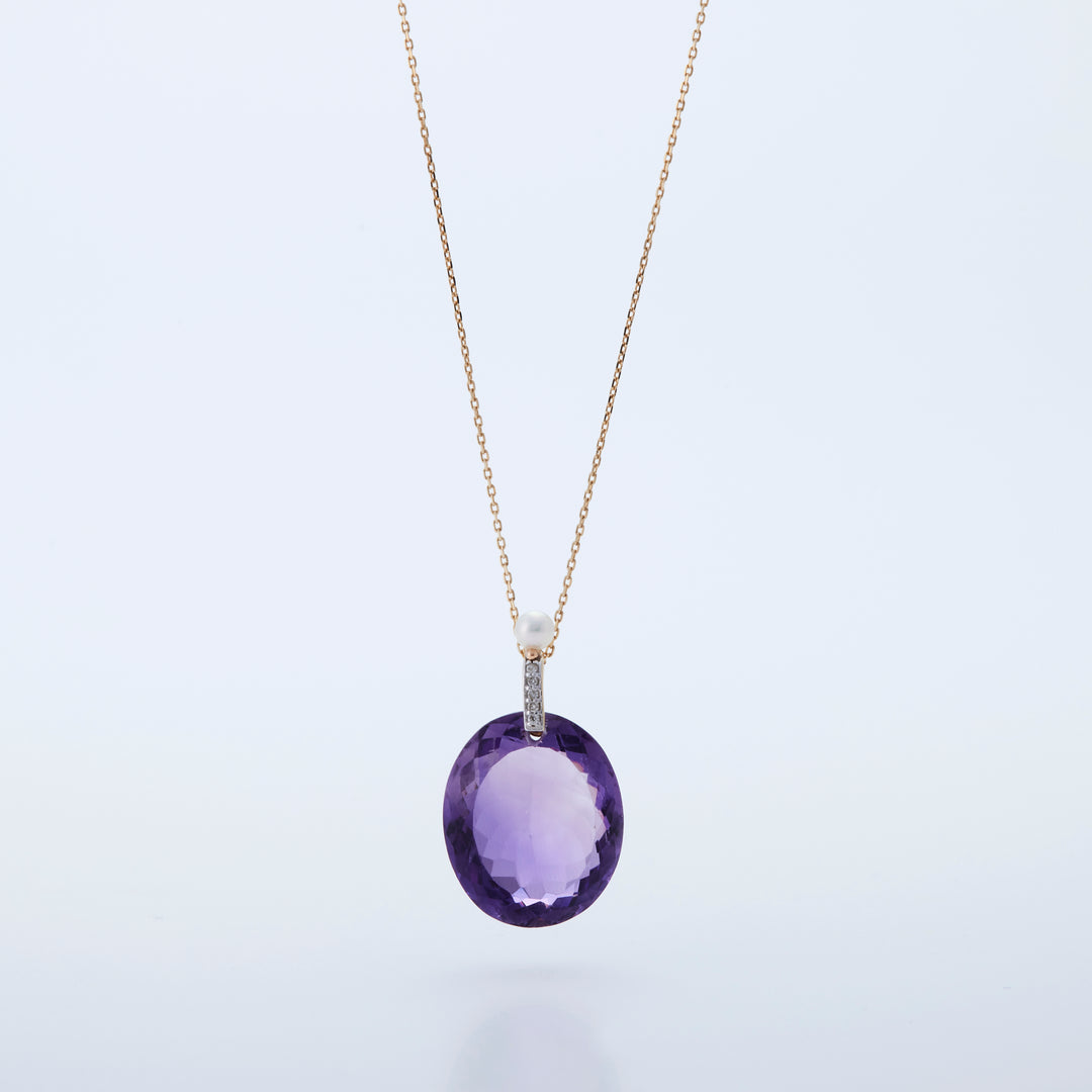 K18YG アメジスト パール ペンダントトップ