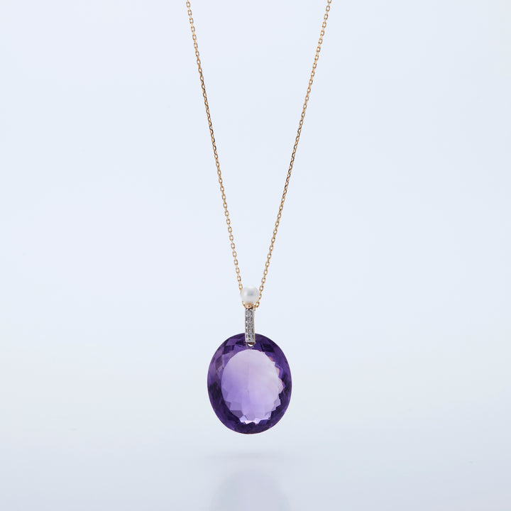 K18YG アメジスト パール ペンダントトップ