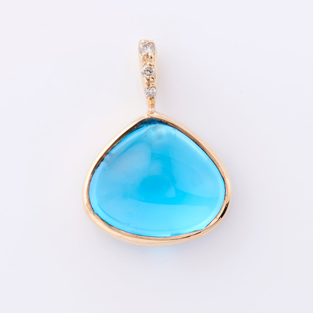 K10YG Blue Topaz Isabel Pendant Top