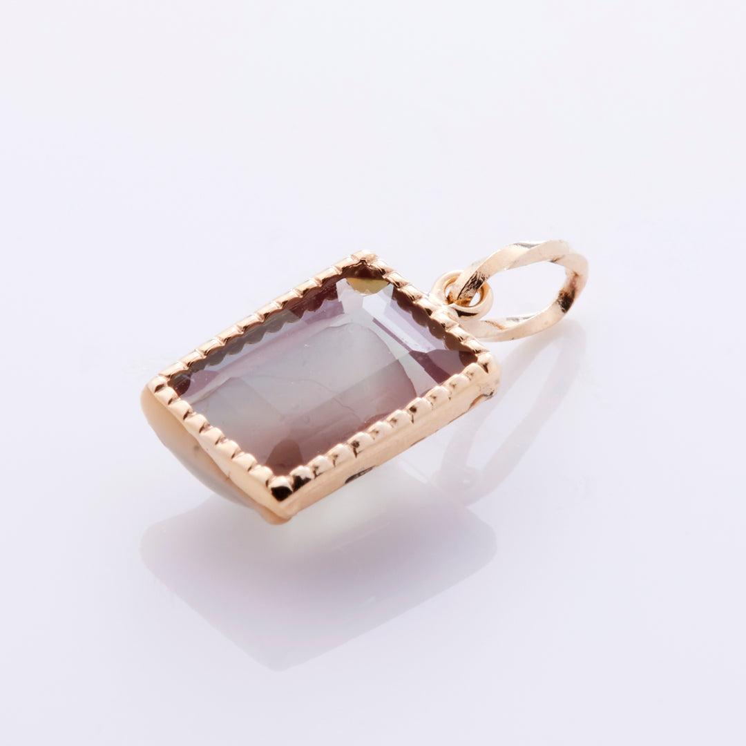 K10YG アンデシン バゲットカット ペンダントトップ