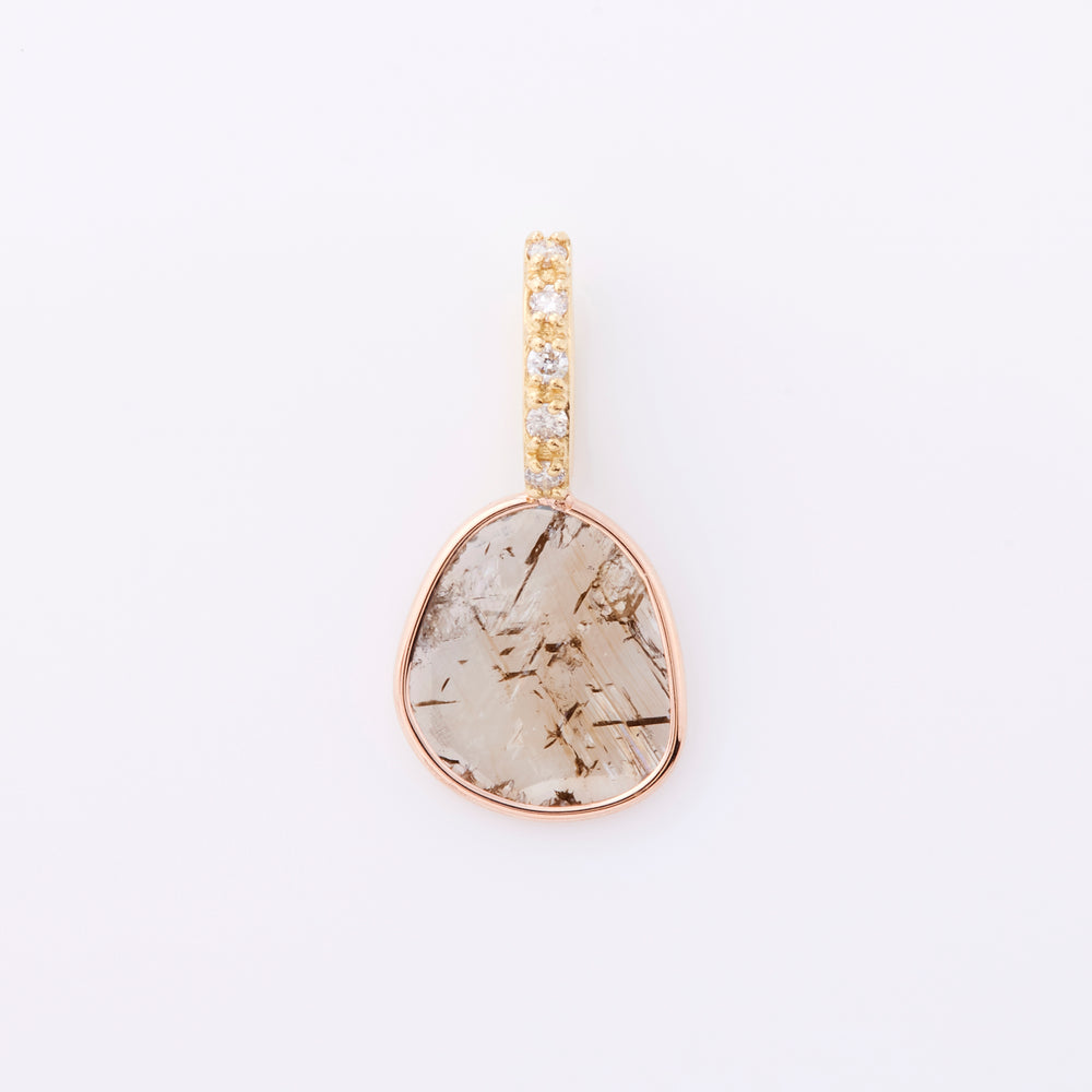 K18YG×PG organic diamond pendant top