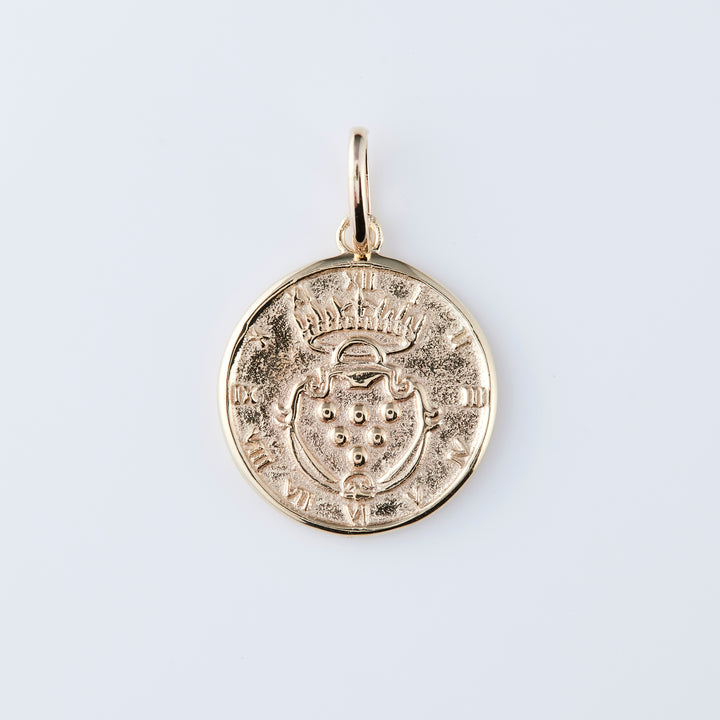 K10YG コインモチーフ ペンダントトップ（M）