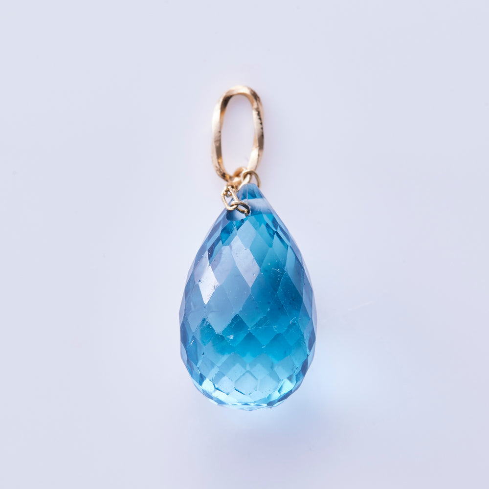 K10YG London Blue Topaz Briolette C Pendant Top M