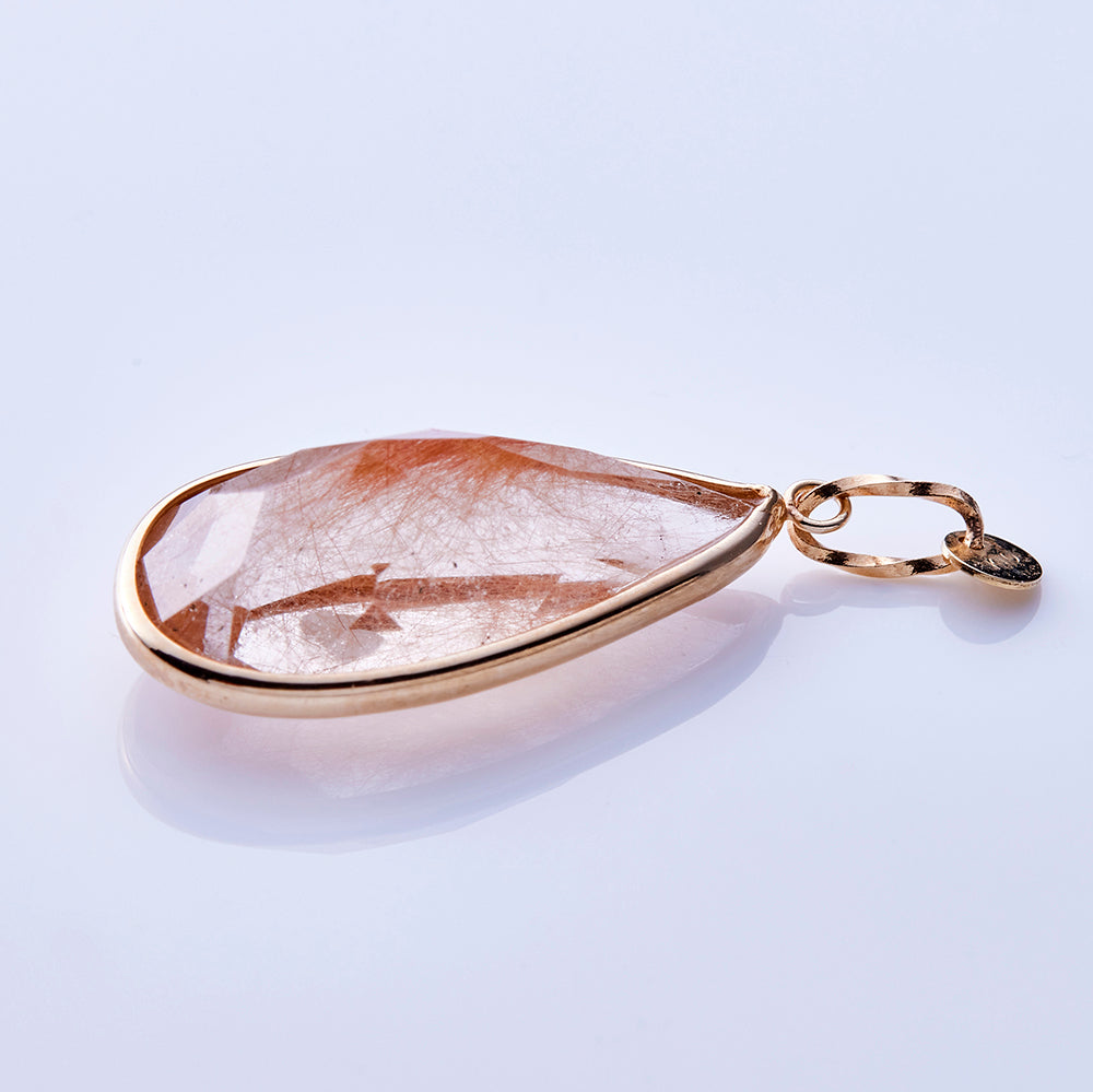 K10YG オレゴンサンストーン PS ゴールド枠ペンダントトップ【一点もの