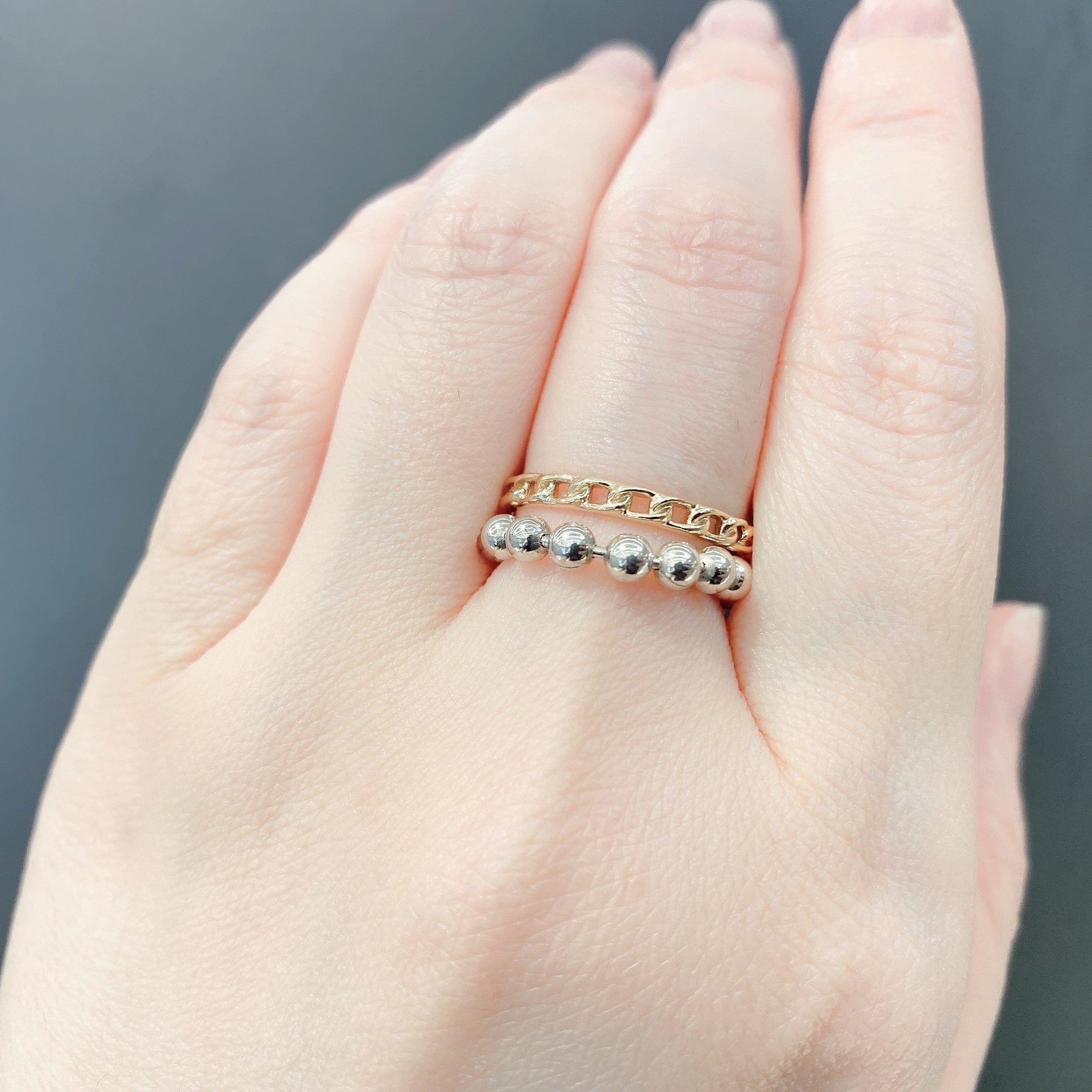 Silver 925 x K10 Gold Rush Chain Ring – COLETTE GIFT