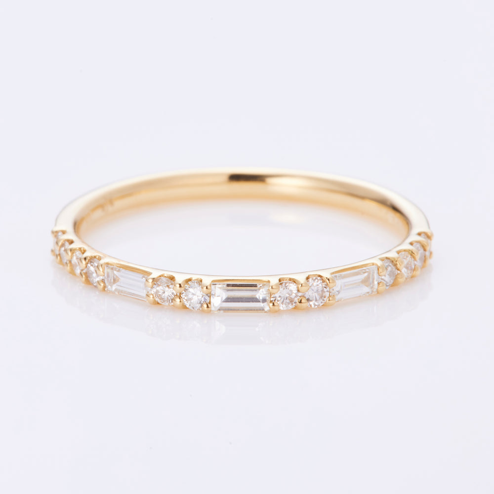 K18YG Baguette Cut Diamond Ring
