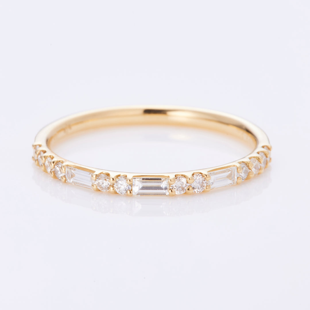 K18YG バゲットカットダイヤ リング