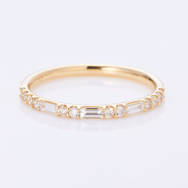 K18YG バゲットカットダイヤ リング