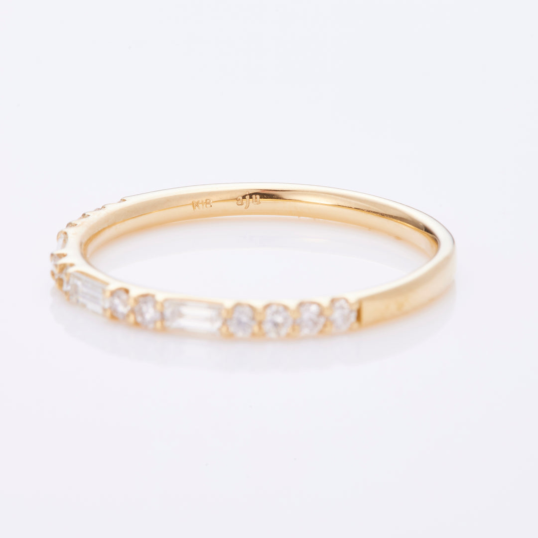 K18YG バゲットカットダイヤ リング