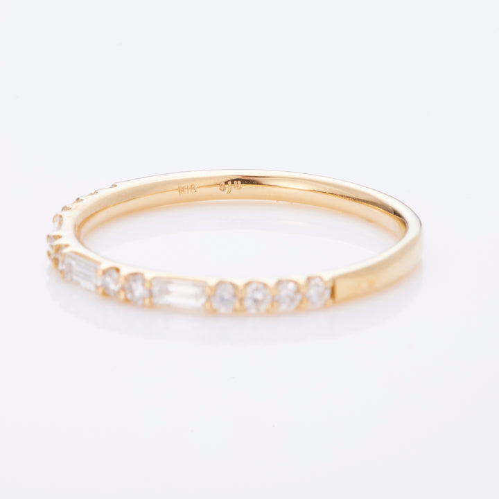 K18YG バゲットカットダイヤ リング