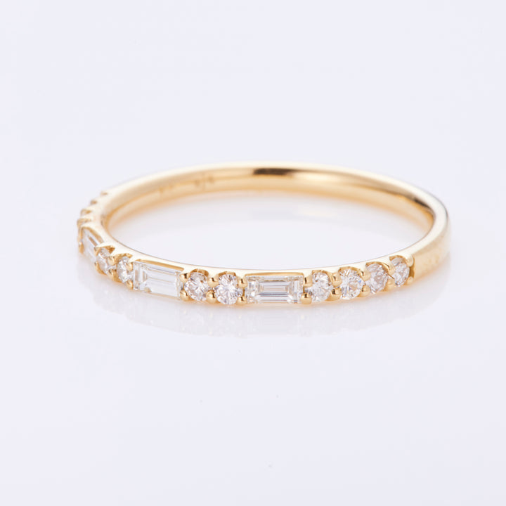 K18YG バゲットカットダイヤ リング