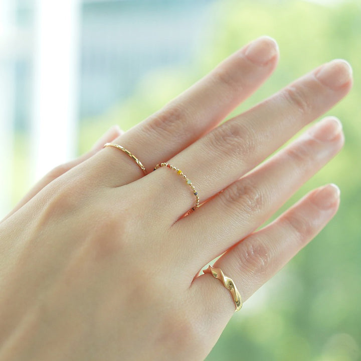 K10YG ルミネ ボールチェーン リング イリス