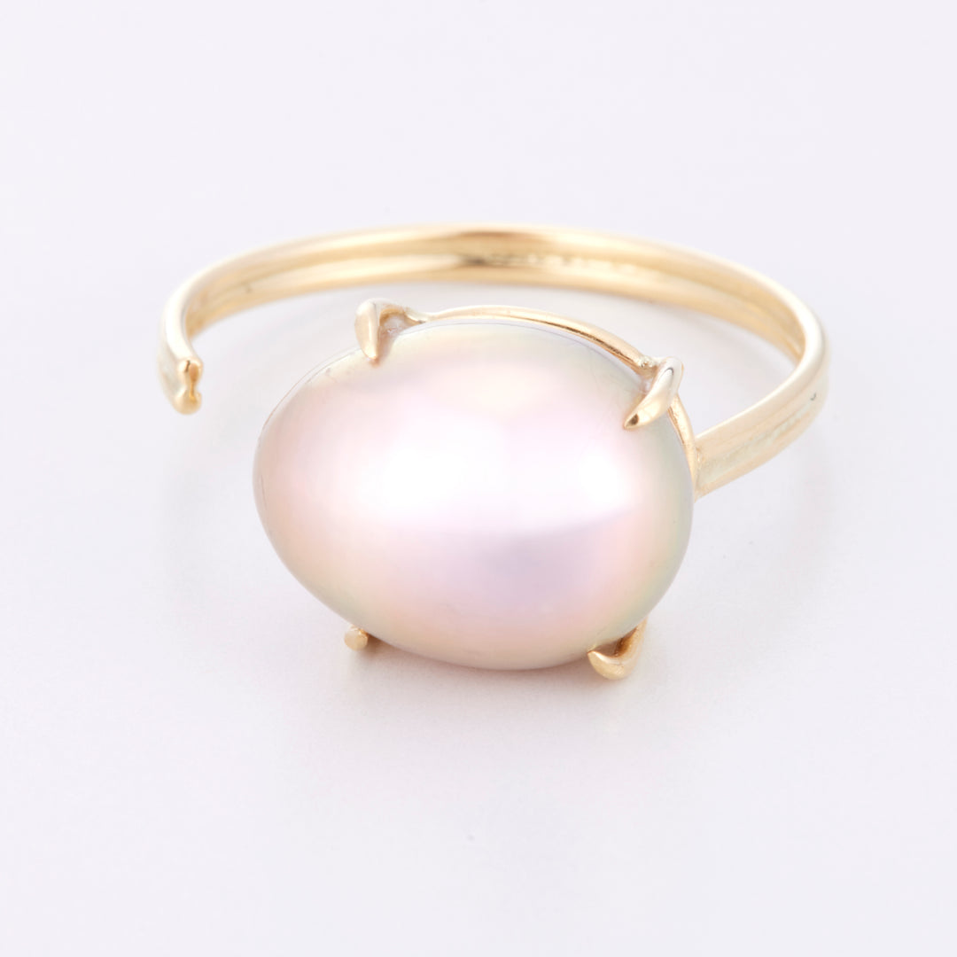 K18YG パール メタリック オーブ リング