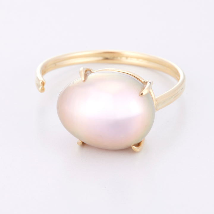 K18YG パール メタリック オーブ リング