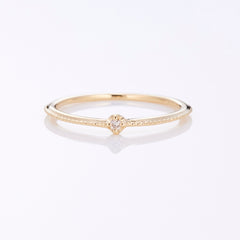 Center milled diamond pinky ring K10YG
