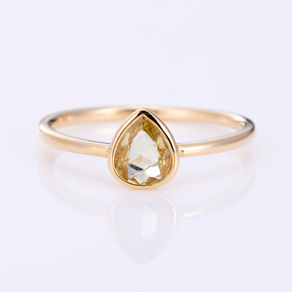 K10YG Precious Sapphire Drop Ring Yellow