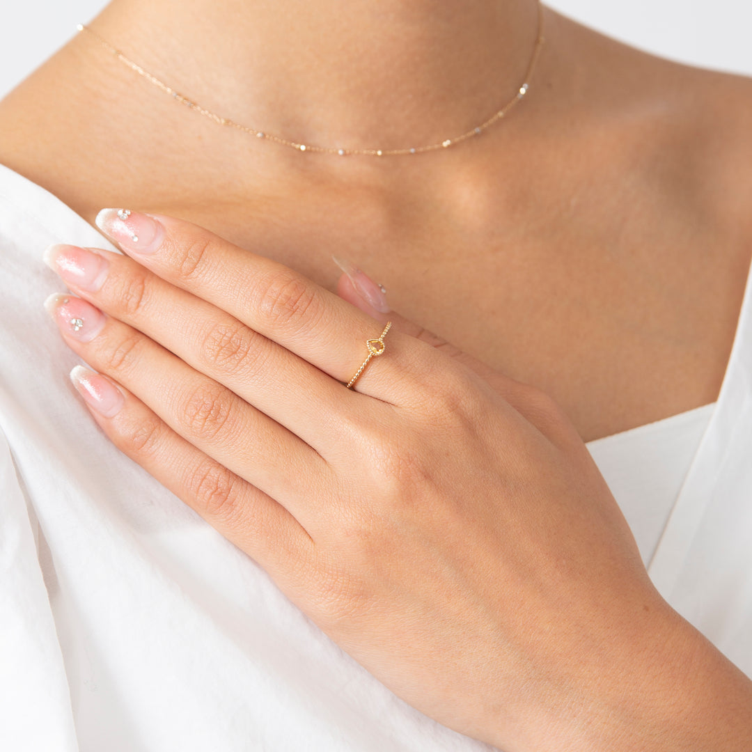 【11月 誕生石】K10YG １粒シトリン エンフィス誕生石リング / 誕生石ピンキーリング 1～18号【オーダーメイド商品】