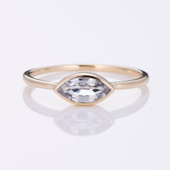 K10YG Precious Sapphire Marquise Slip Ring, Clear [One of a Kind]