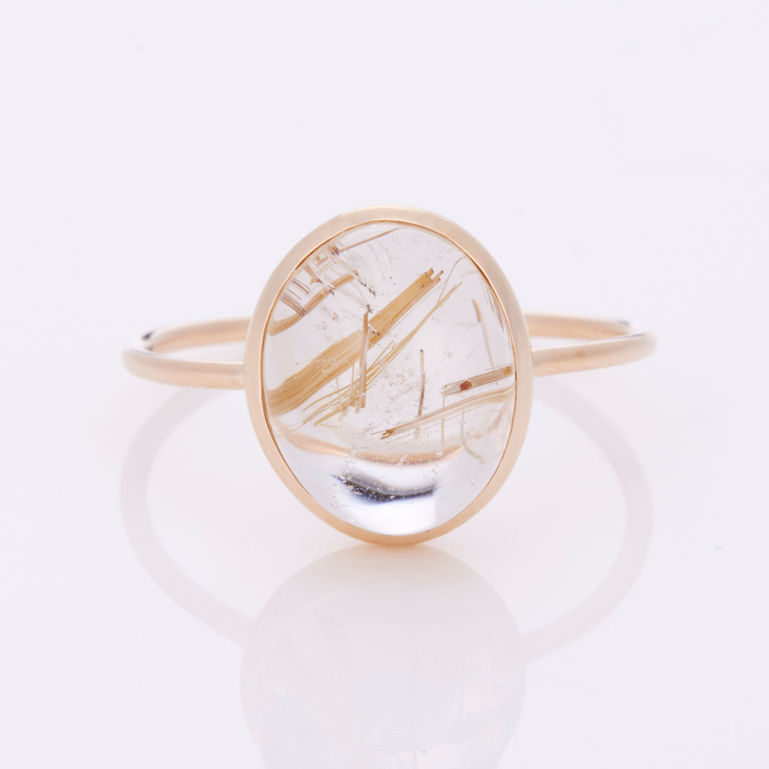 K10YG Rutilated Quartz Charlotte Ring
