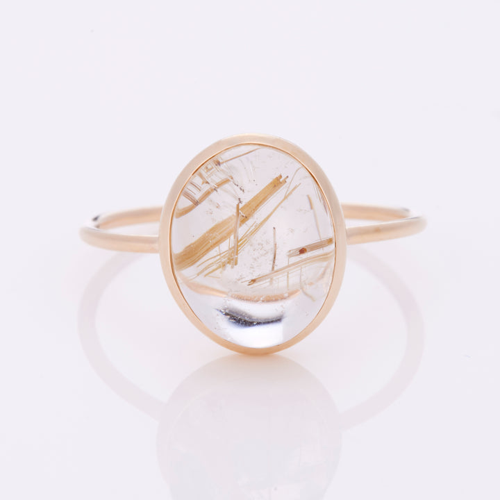K10YG Rutilated Quartz Charlotte Ring