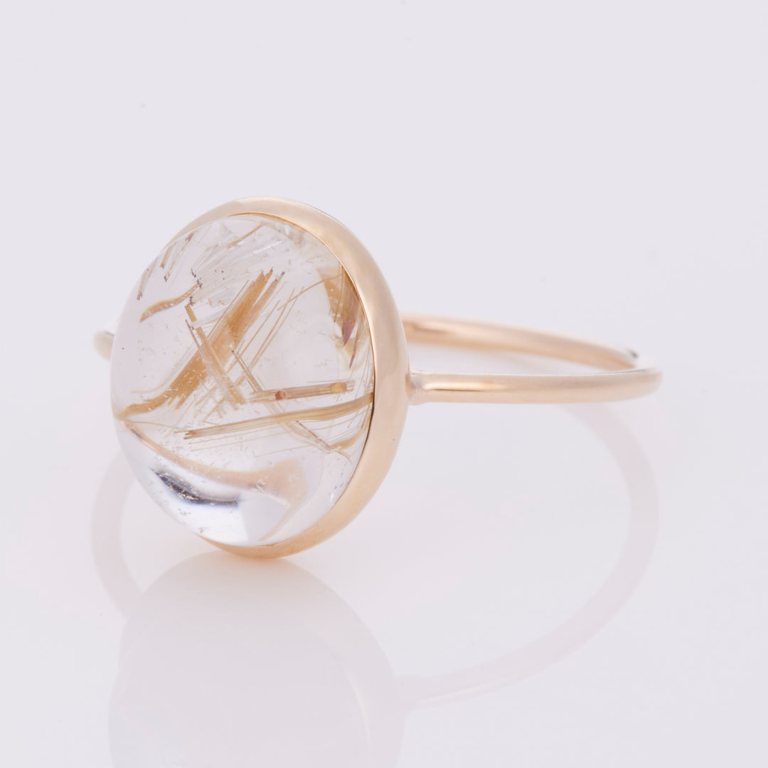 K10YG Rutilated Quartz Charlotte Ring