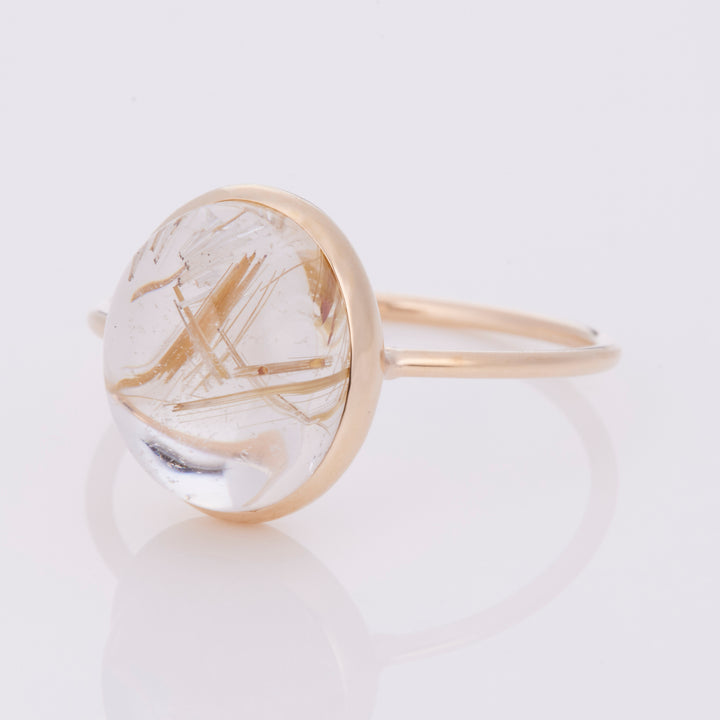 K10YG Rutilated Quartz Charlotte Ring