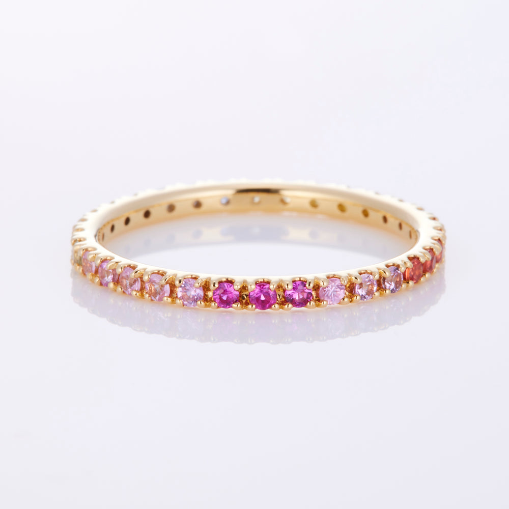 K18YG four seasons color sapphire full eternity ring