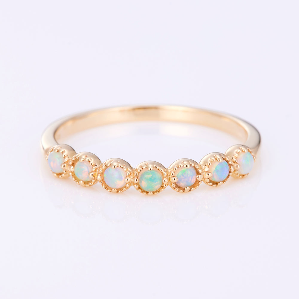K10YG Enfys Opal Cabochon Ring (2mm)