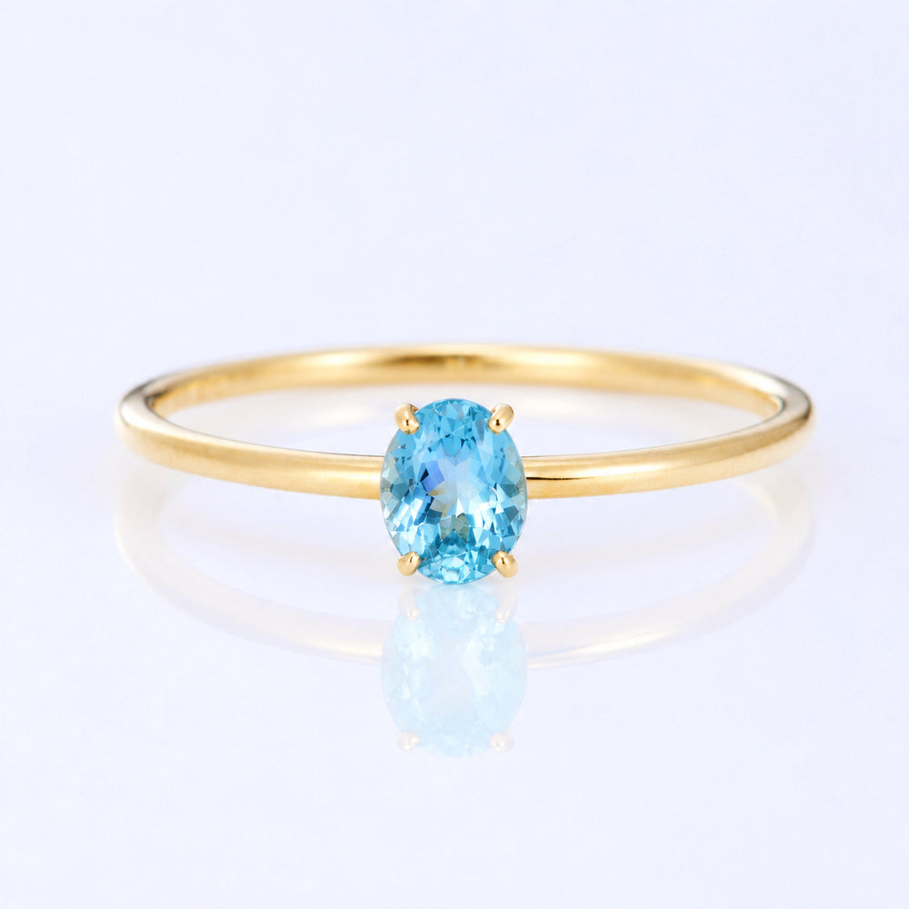 K18YG Neon Blue Apatite OV Ring