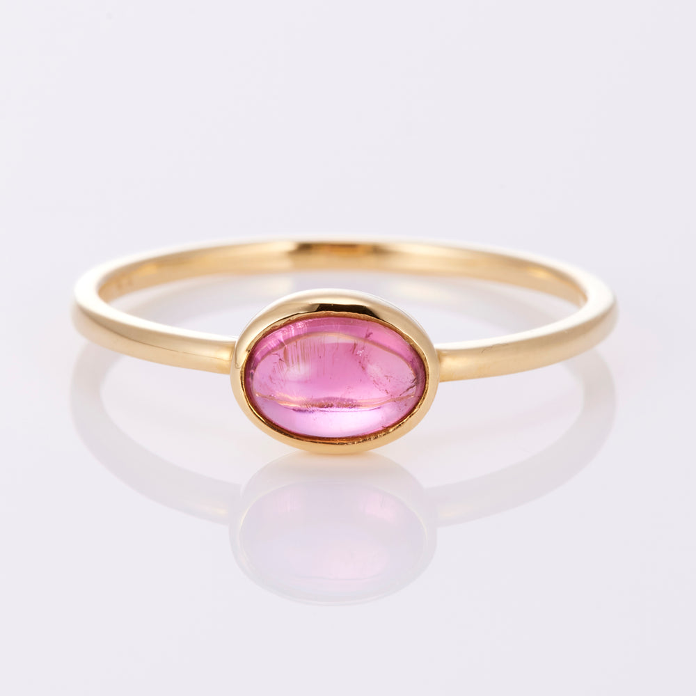 K18YG Pink Tourmaline Gold Frame Ring