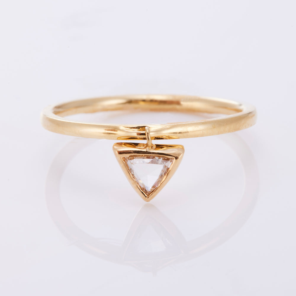 K18YG Diamond Triangle Rose Cut Ring