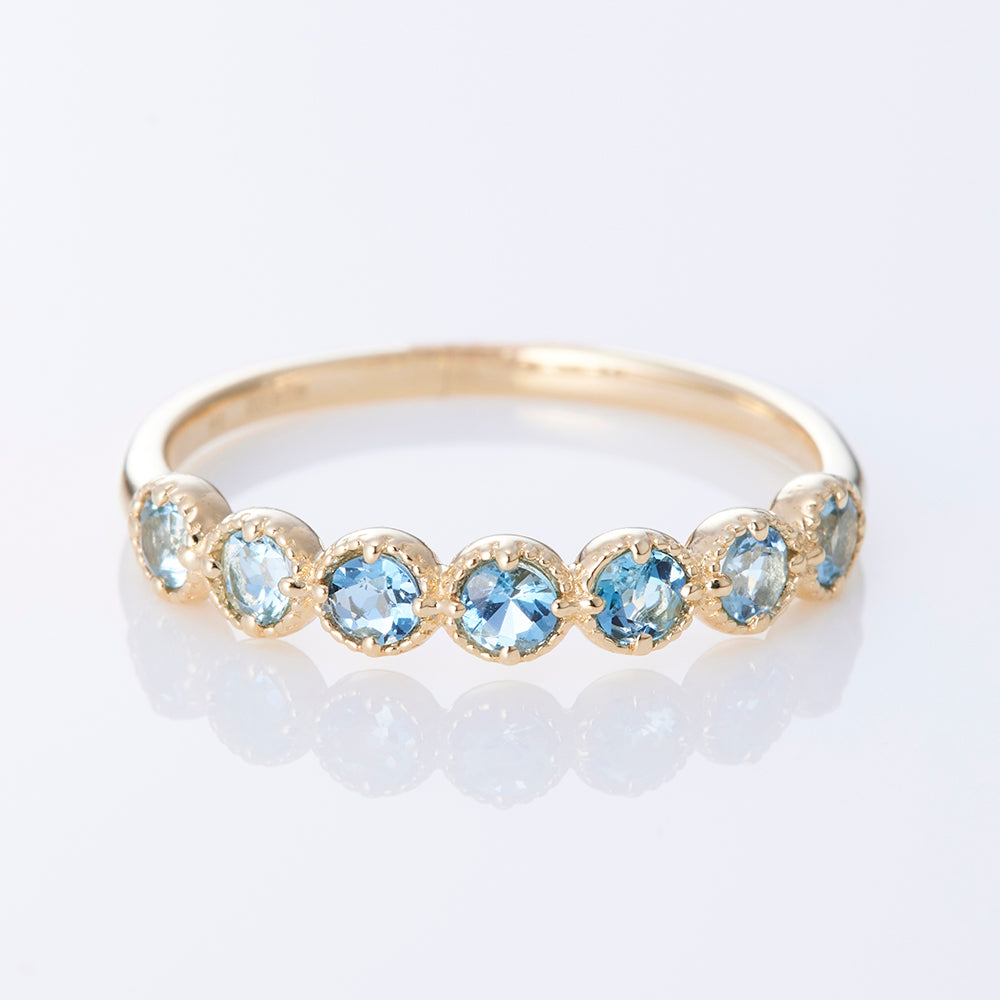 K10YG Enfis Aquamarine Gradation Ring