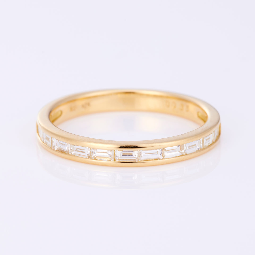 K18YG バゲットカット ダイヤ ハーフエタニティ リング（0.35ct）