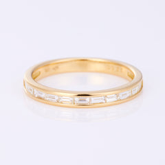 K18YG バゲットカット ダイヤ ハーフエタニティ リング（0.35ct）