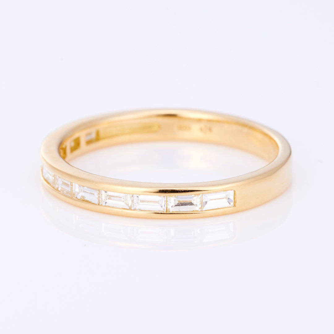 K18YG バゲットカット ダイヤ ハーフエタニティ リング（0.35ct）