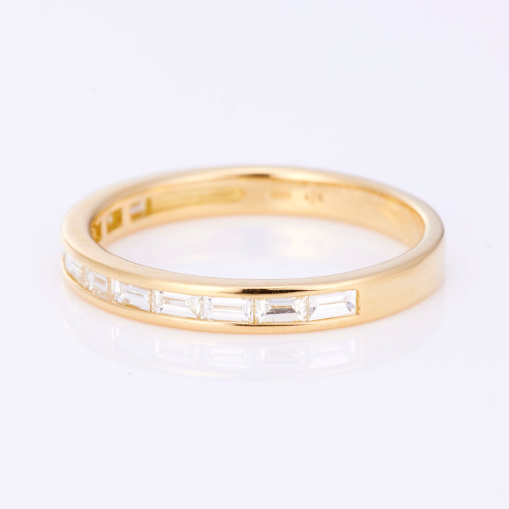 K18YG バゲットカット ダイヤ ハーフエタニティ リング（0.35ct）