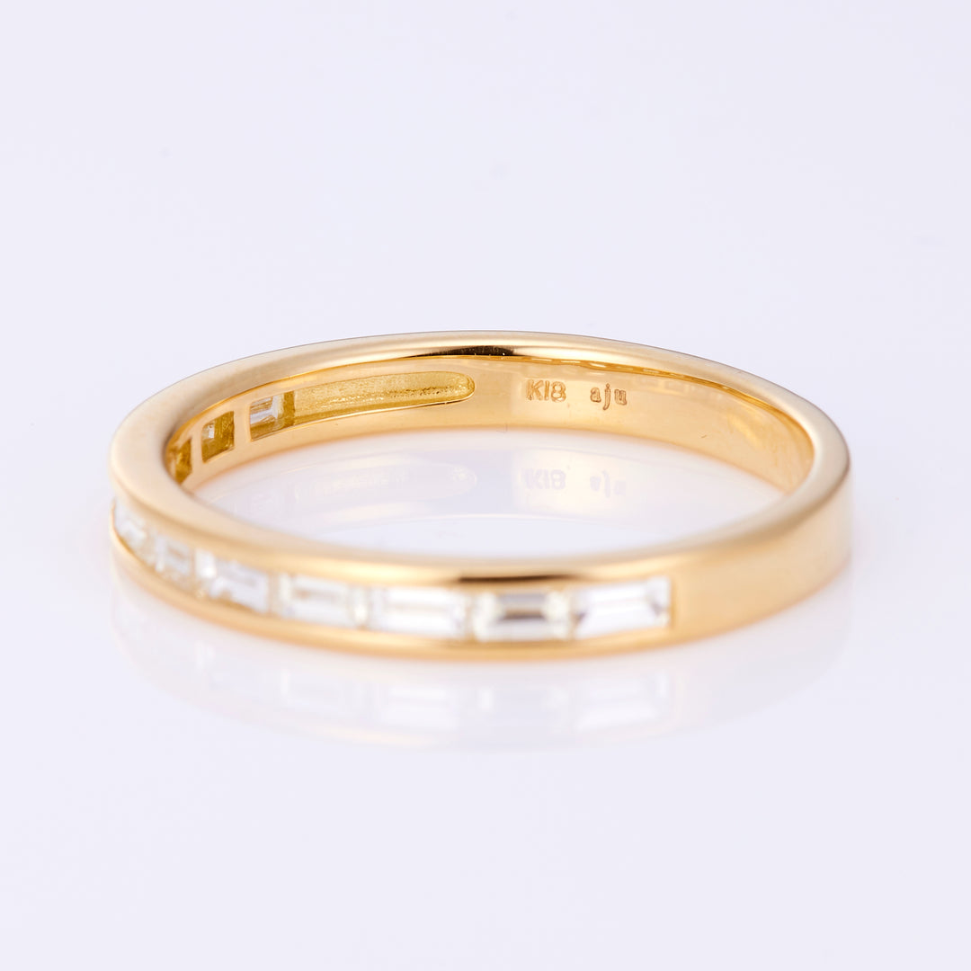 K18YG バゲットカット ダイヤ ハーフエタニティ リング（0.35ct）