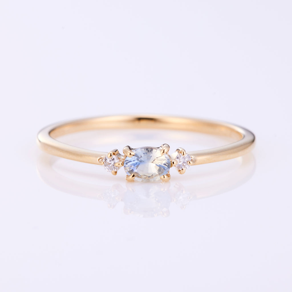 K10YG バイカラーサファイア OV ダイヤ リング – COLETTE GIFT