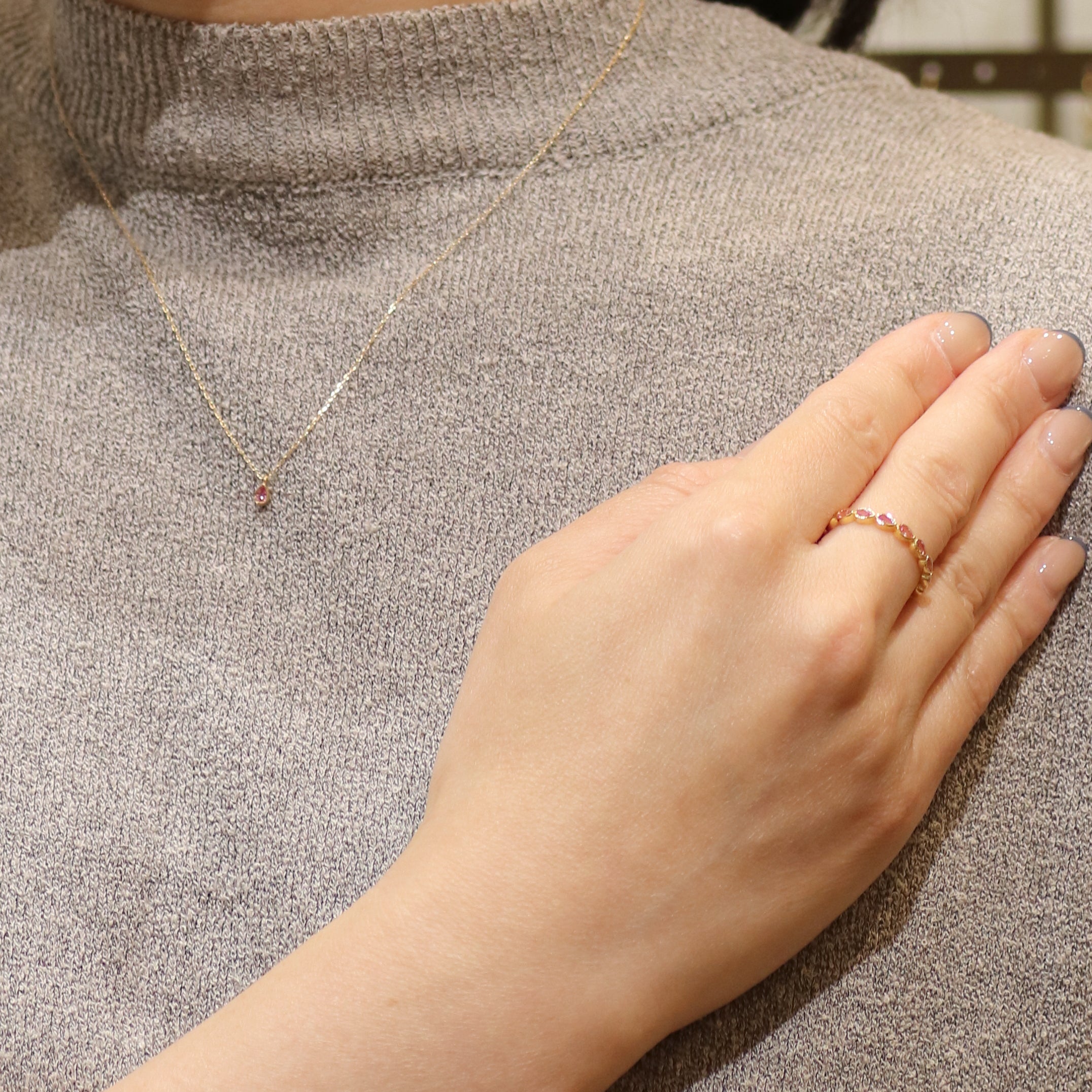 K10YG ローズ ティア ピンクサファイア ネックレス – COLETTE GIFT